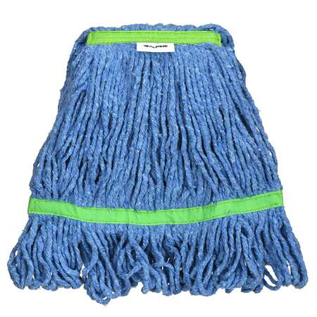 ALPINE INDUSTRIES 1in Head and Tail Bands Blue Loop End 24oz Cotton Mop Head, Green, 2PK ALP302-02-1G-2PK